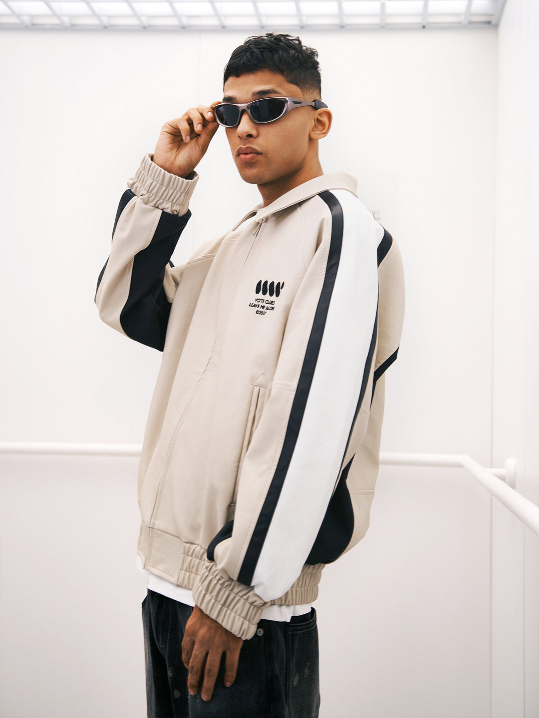 VOTE Patchwork Leather Jacket