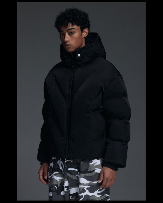NOVACAM Hooded Short Puffer Jacket | Face 3 Face