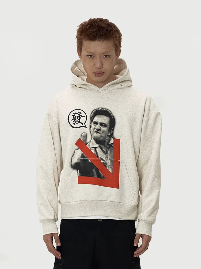 EVILKNIGHT(EK) Photo Graffiti Print Hoodie | Face 3 Face