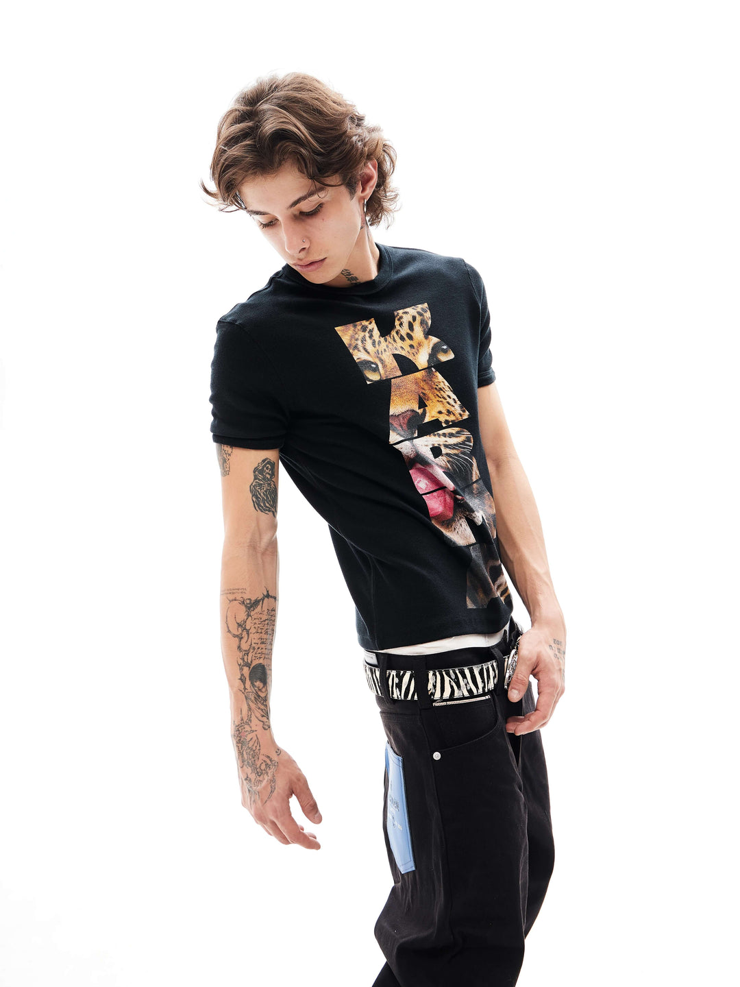 KARMANISTIC Cheetah Logo Print Short Sleeve Tee | Face 3 Face