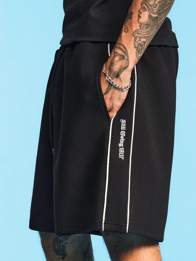 1807 Gothic Logo Embroidered Sweat Shorts | Face 3 Face