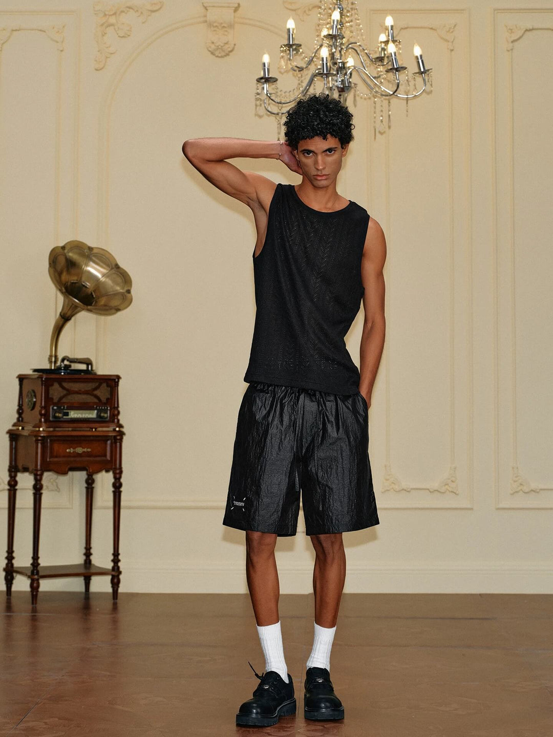 YADcrew Metallic Nylon Quick Dry Shorts | Face 3 Face