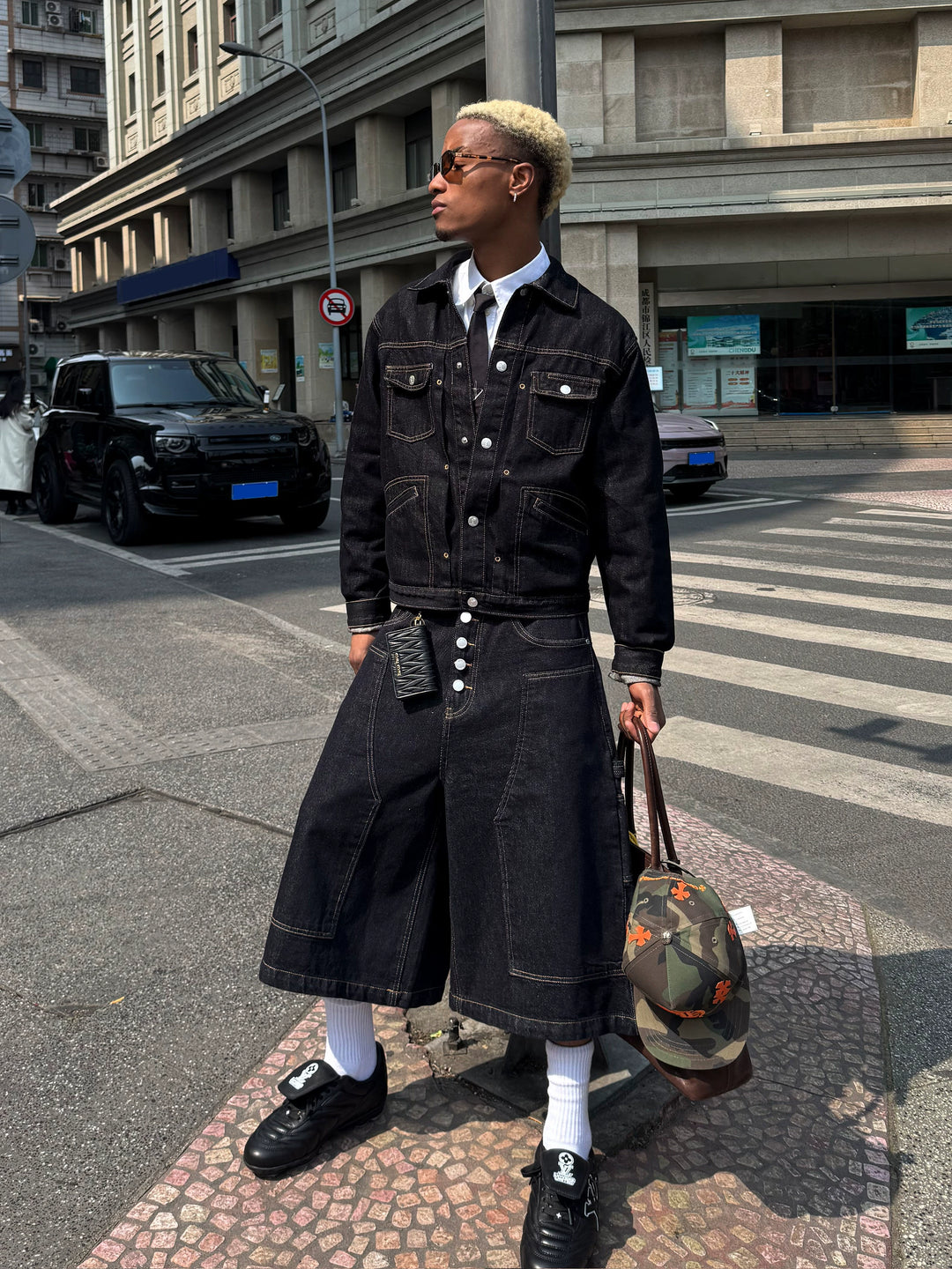 STEEPC Stitched Detail Denim Jacket | Face 3 Face