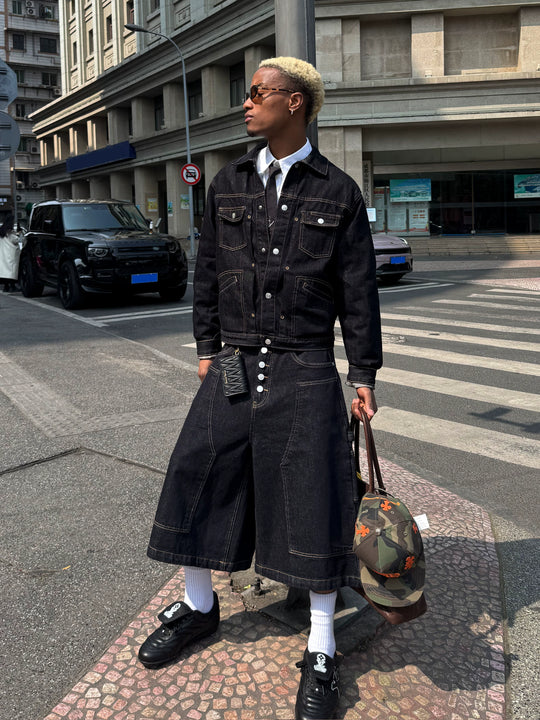 STEEPC Stitched Detail Denim Jacket | Face 3 Face