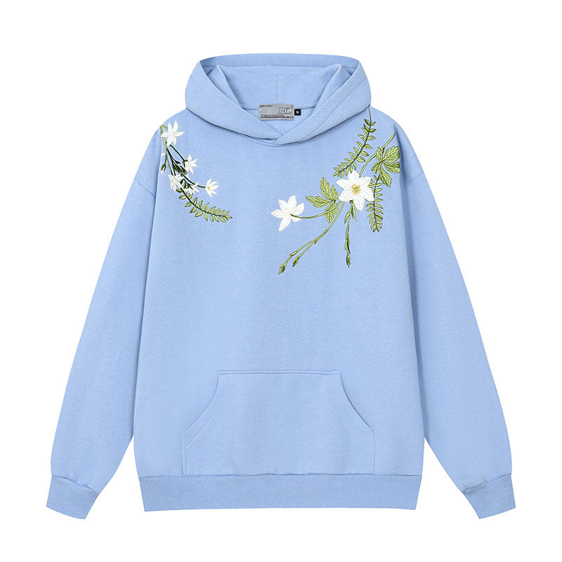 Harsh and Cruel Floral Garland Embroidered Text HACR Hoodie | Face 3 Face