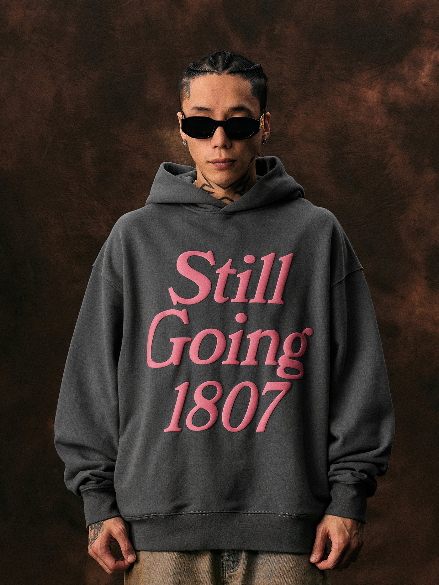 1807 STILL GOING Foam Print Hoodie | Face 3 Face