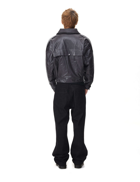EVILKNIGHT(EK) Double Layer Collar PU Leather Jacket | Face 3 Face