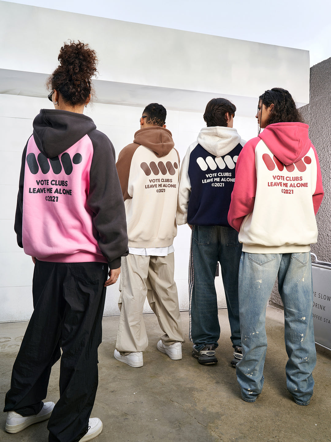 VOTE VVVVOTE Color Block Zipper Hoodie