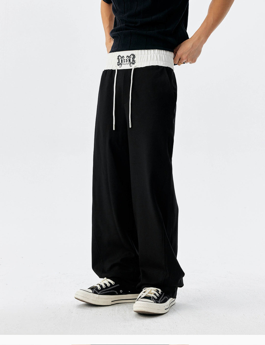 MEDM Color Block Waistband Sweatpants | Face 3 Face
