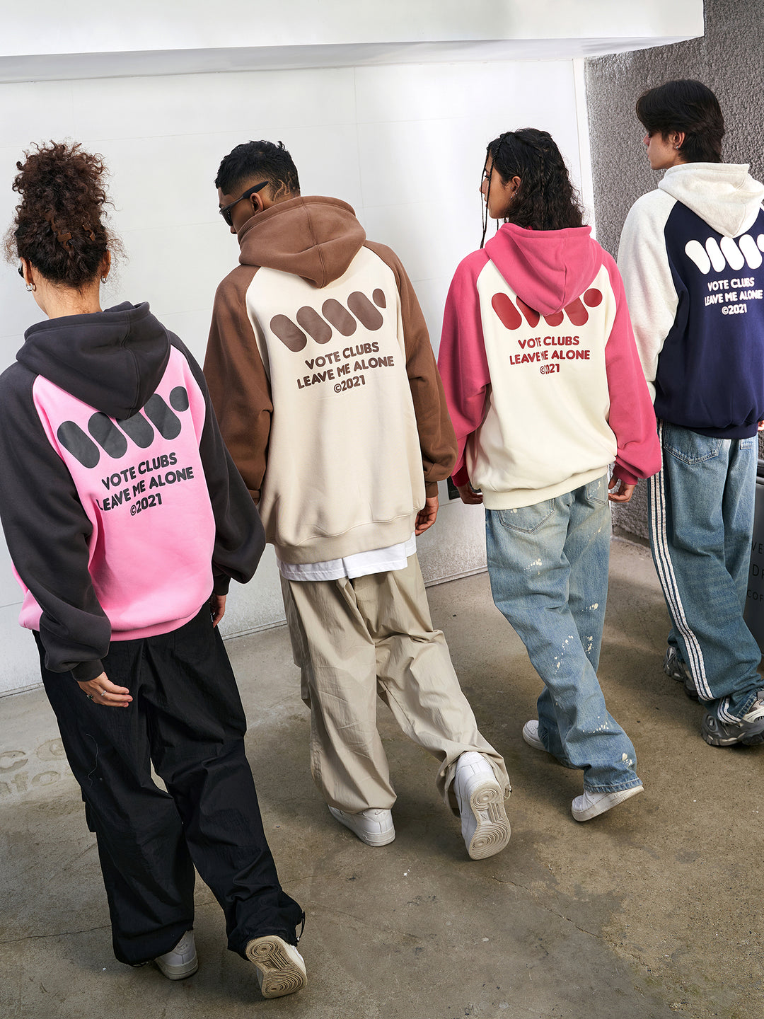 VOTE VVVVOTE Color Block Zipper Hoodie