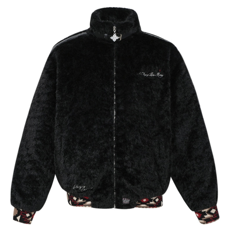 MEDM Ethnic Trim Belted Sherpa Jacket | Face 3 Face