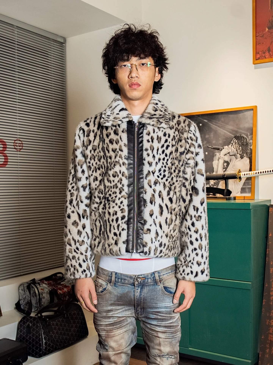 TGFCLUB Leopard Printed Faux Fur Jacket | Face 3 Face