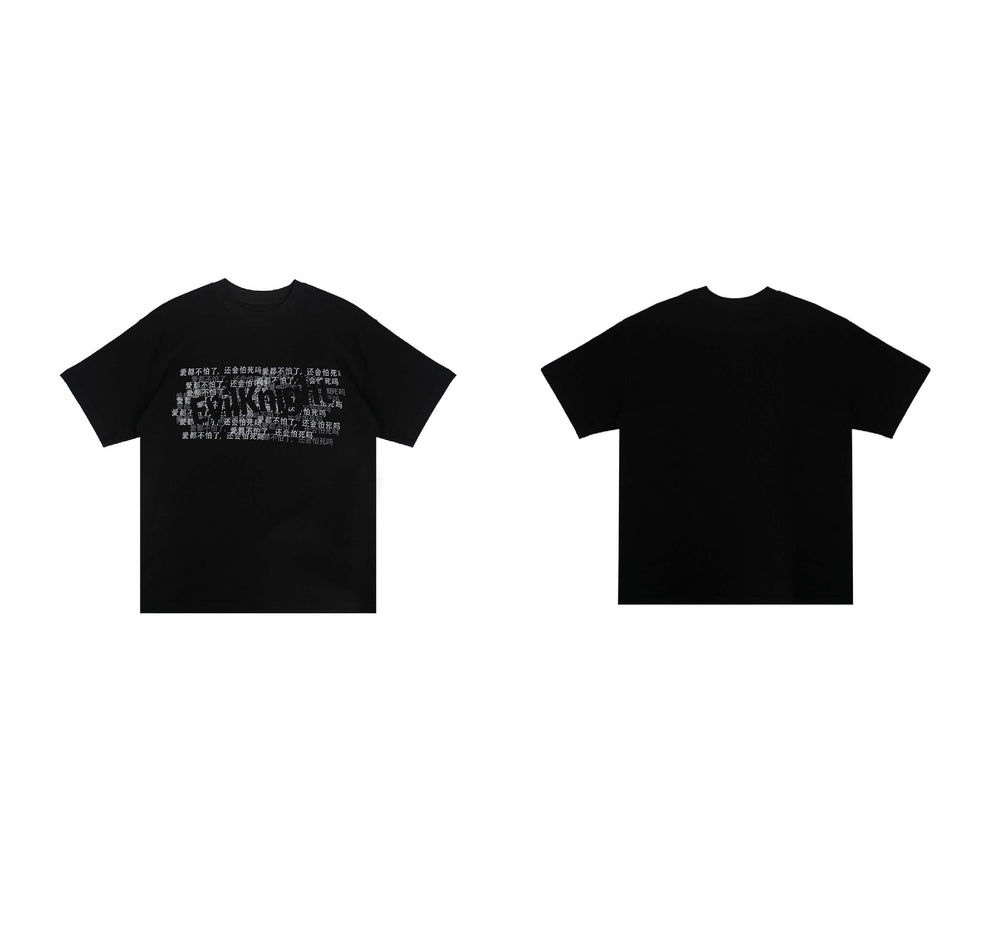 EVILKNIGHT(EK) Letter Graphic Print Short Sleeve Tee | Face 3 Face