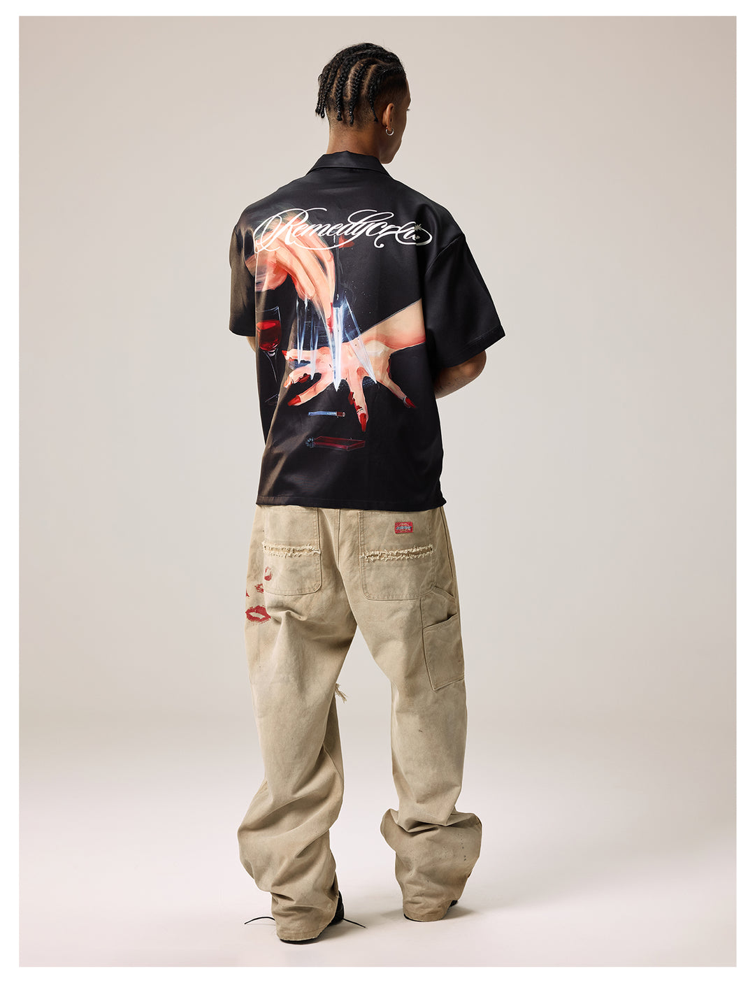 Remedy Finger and Wine Glass Full Print Short Sleeve Cuban Shirt | Face 3 Face