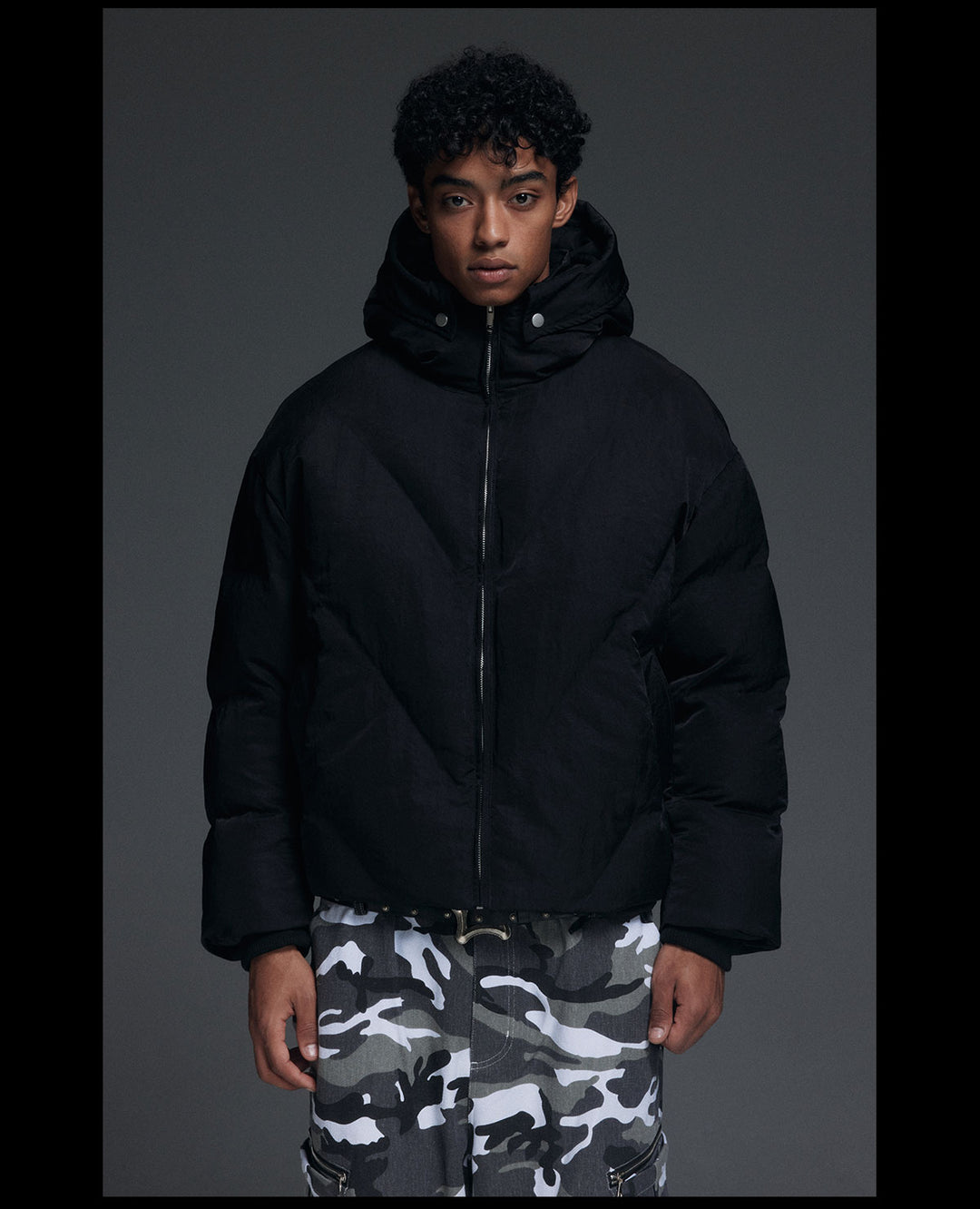 NOVACAM Hooded Short Puffer Jacket | Face 3 Face