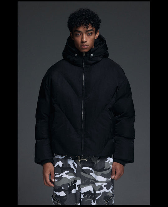 NOVACAM Hooded Short Puffer Jacket | Face 3 Face
