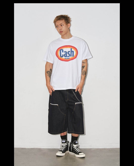 NOVACAM Cash Flow Letter Print Short Sleeve Tee | Face 3 Face