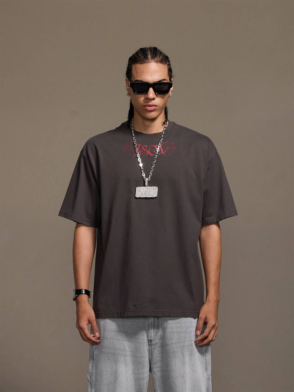 1807 Floral Message Logo 3D Print Distressed Short Sleeve Tee | Face 3 Face
