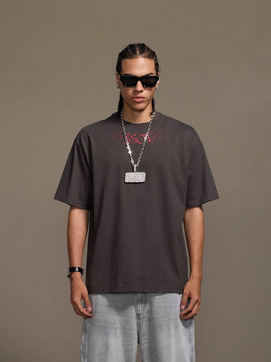 1807 Floral Message Logo 3D Print Distressed Short Sleeve Tee | Face 3 Face