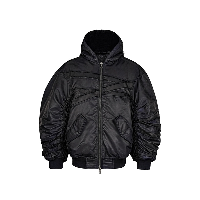 UNDERWATER Navy Bandage Deconstructed Dirty Dyed MA-1 Bomber Jacket | Face 3 Face