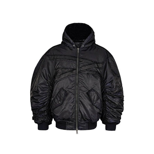 UNDERWATER Navy Bandage Deconstructed Dirty Dyed MA-1 Bomber Jacket | Face 3 Face