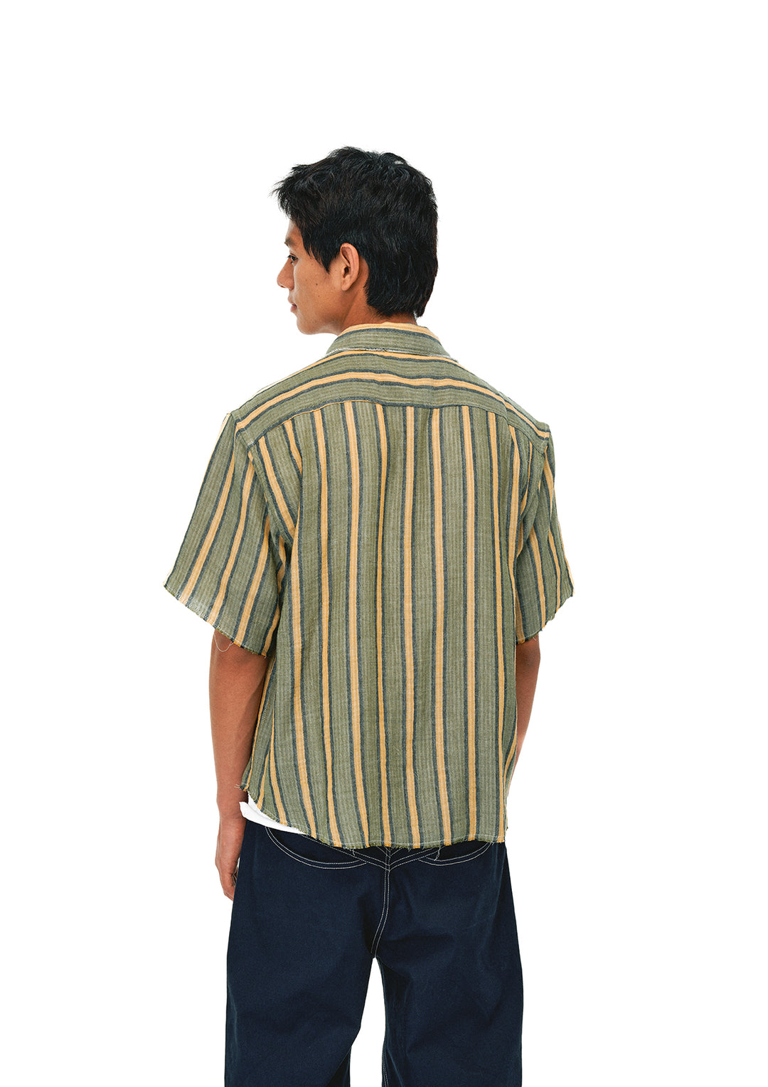 EVILKNIGHT(EK) Striped Plaid Reversible Short Sleeve Shirt | Face 3 Face