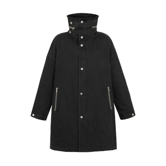 UNDERWATER Washed & Aged Zipper Hooded M51 Fishtail Trench Coat Jacket