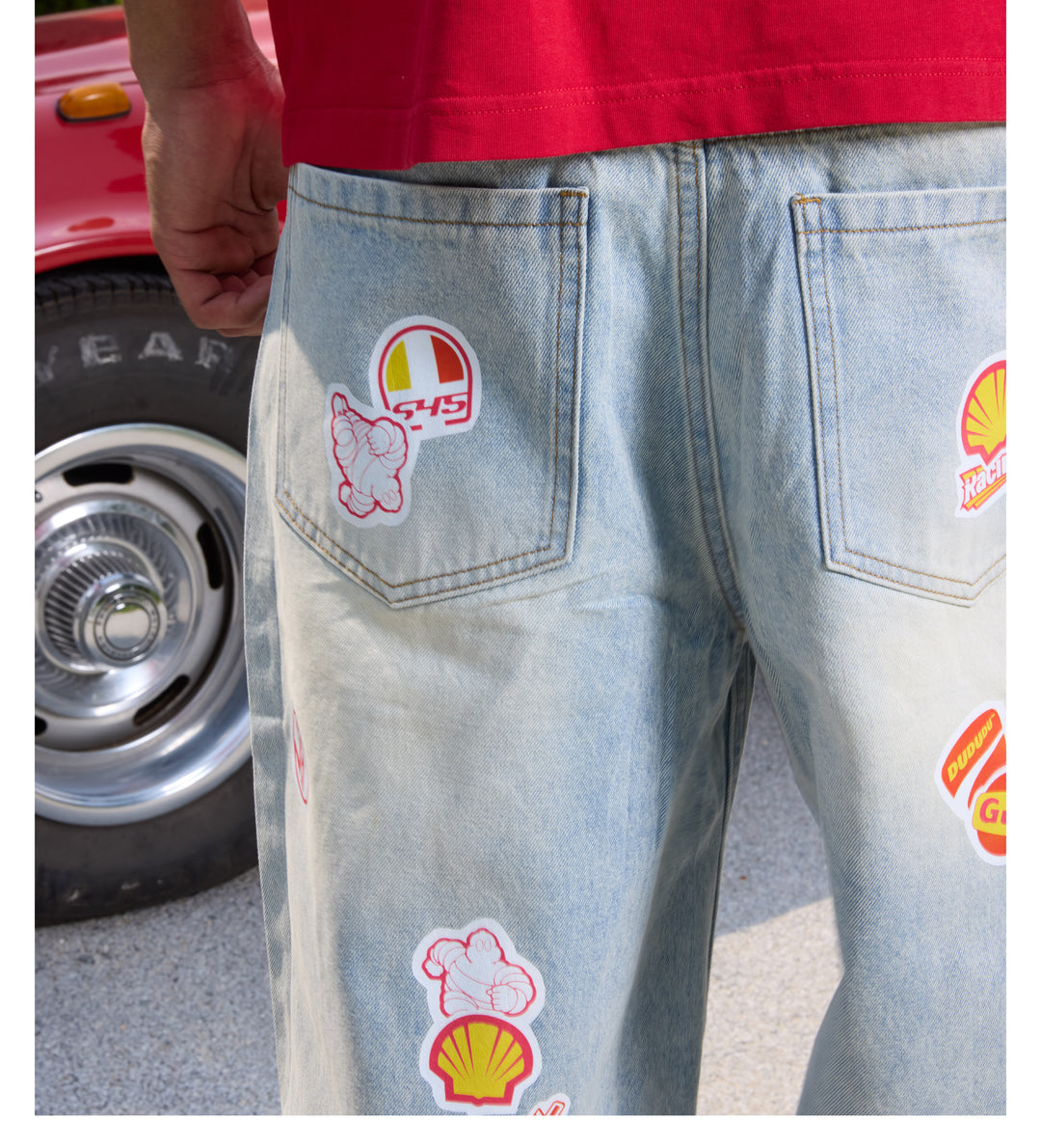 S45 Racing Stickers Washed Jeans | Face 3 Face