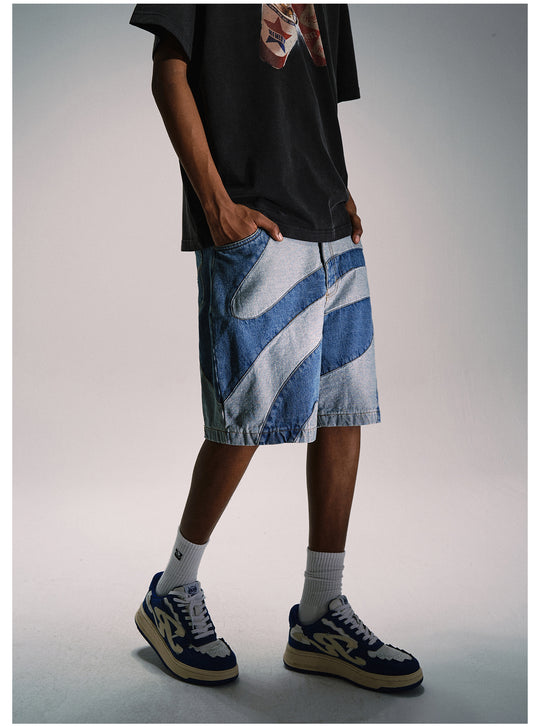 Remedy Wave Graphic Denim Shorts | Face 3 Face