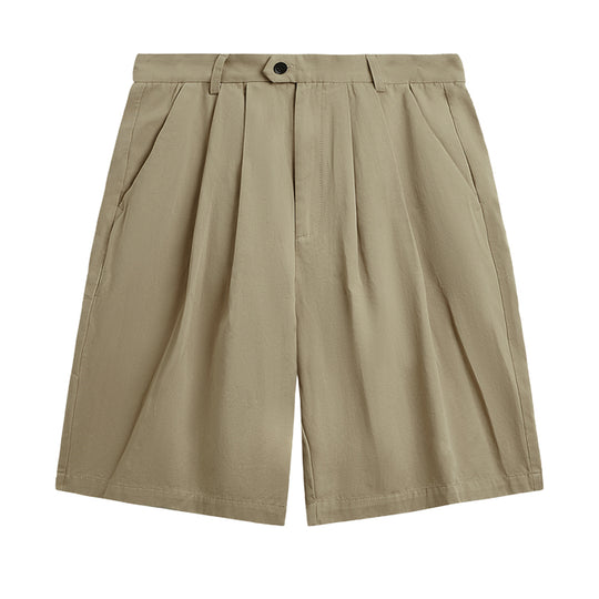 F3F Select Basic Solid Color Two Tuck Wide Shorts