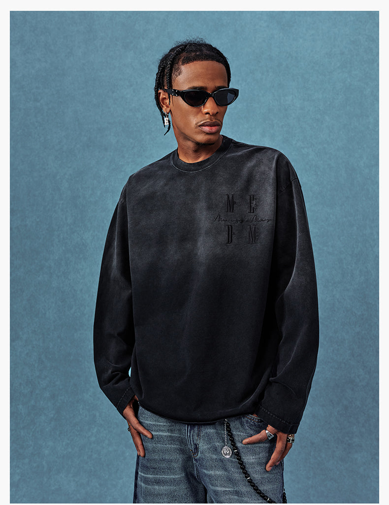 MEDM Gradient Washed Long Sleeve Tee | Face 3 Face