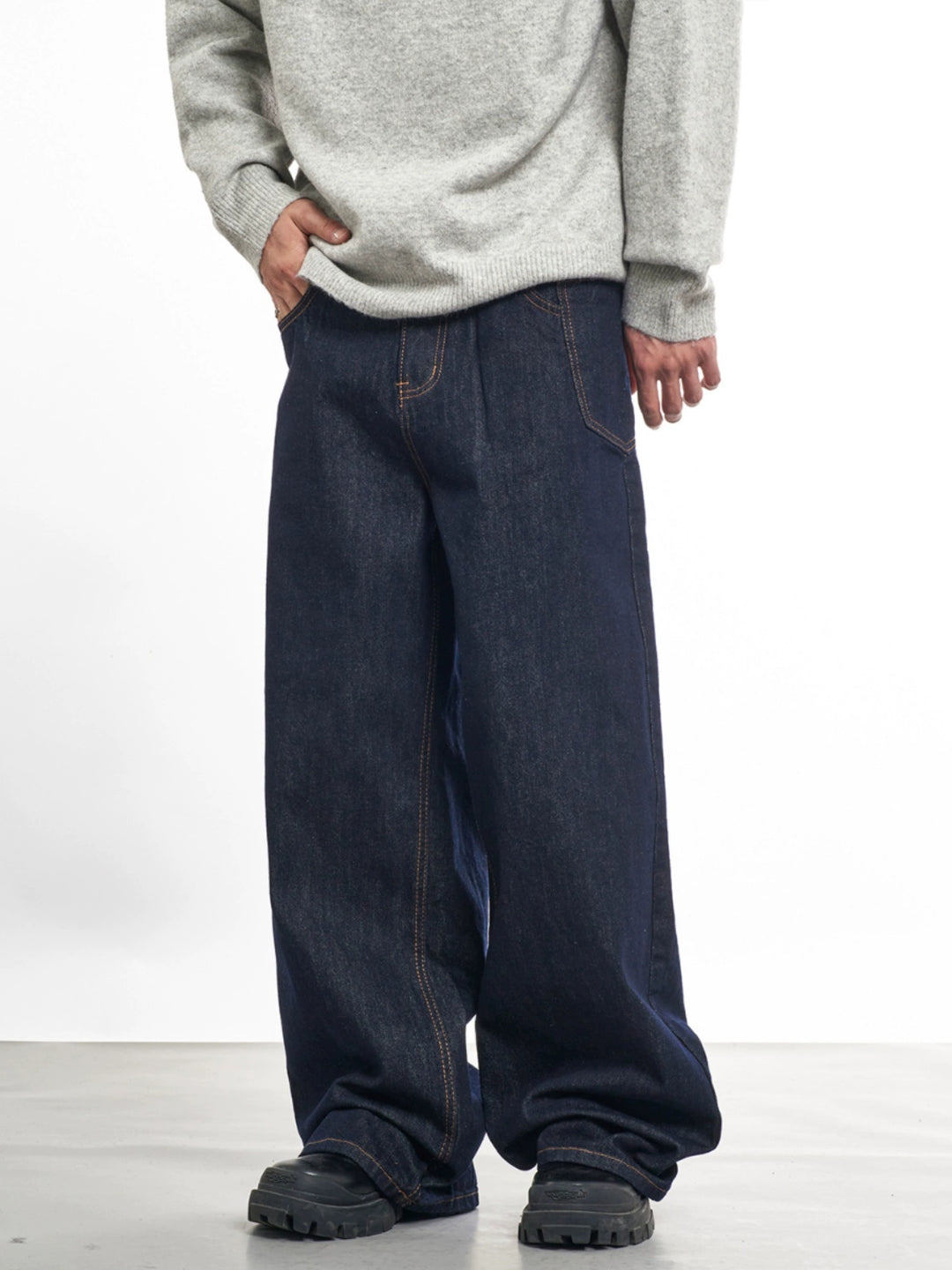 F3F Select Wide Leg Dark Blue Jeans | Face 3 Face