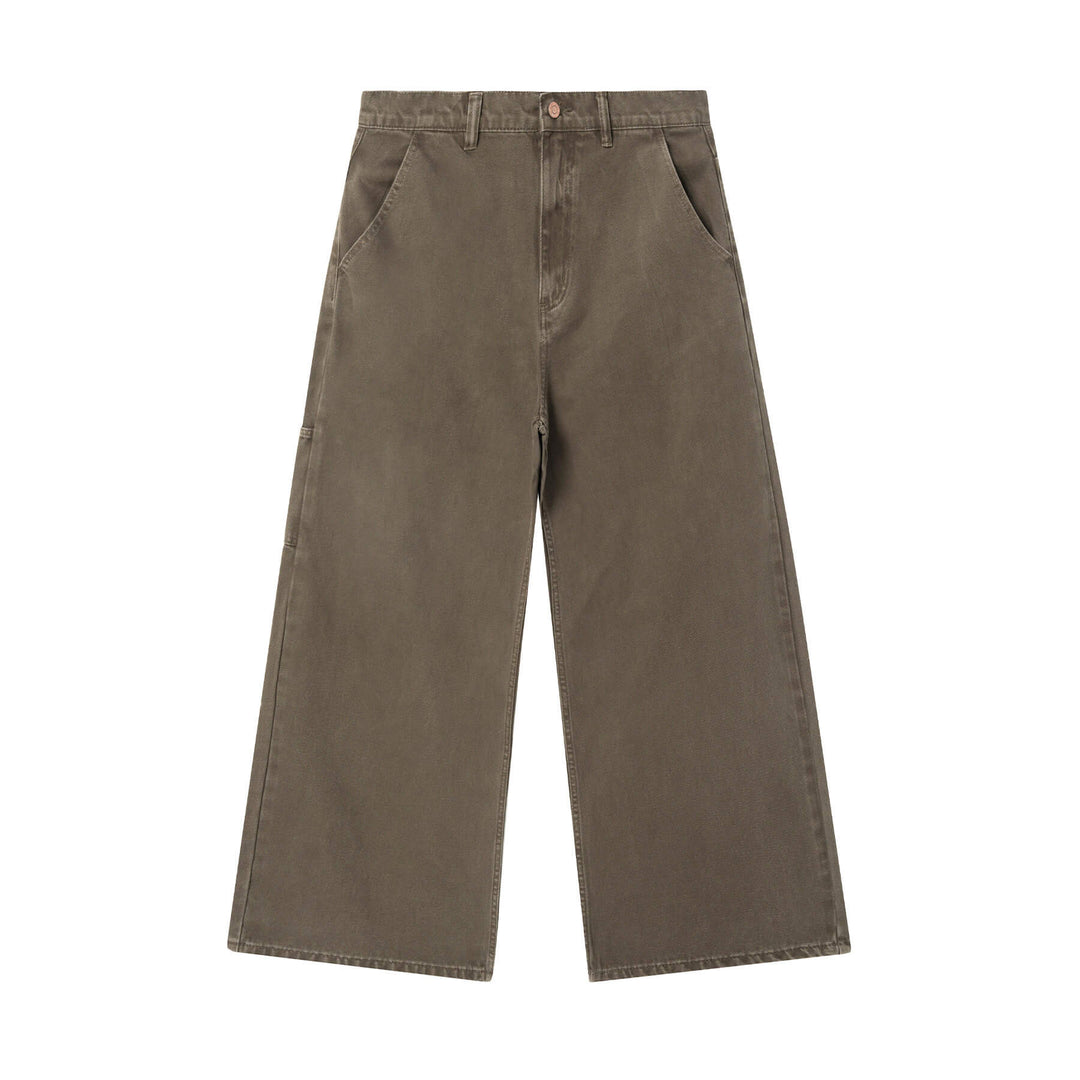 JHYQ Coffee Brown Washed Work Jeans | Face 3 Face