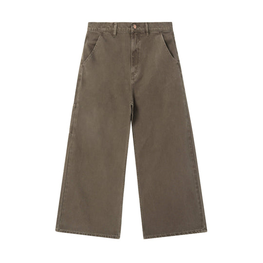 JHYQ Coffee Brown Washed Work Jeans | Face 3 Face