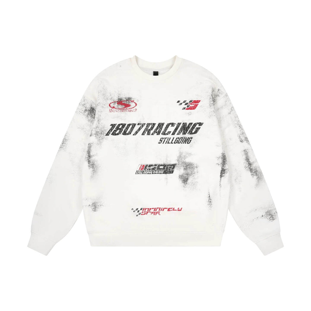 1807 Racing Vintage Printed Distressed Sweatshirt | Face 3 Face
