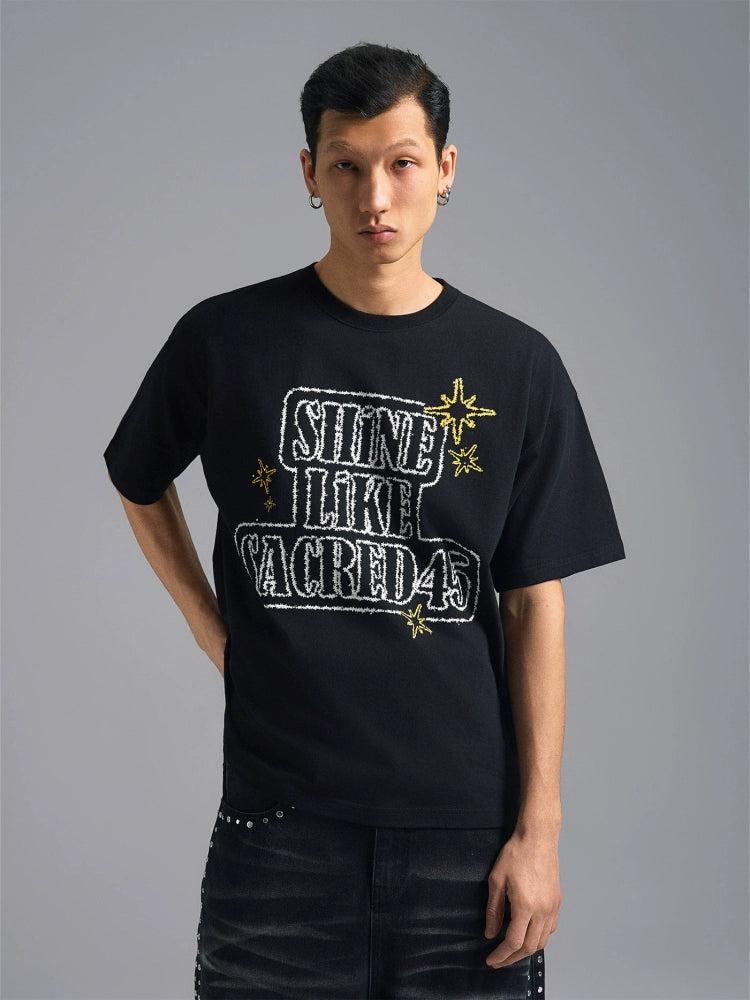 S45 Rhinestone Flash Style Slogan Tee | Face 3 Face