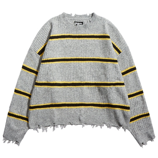 Remedy Striped Distressed Knit Sweater | Face 3 Face