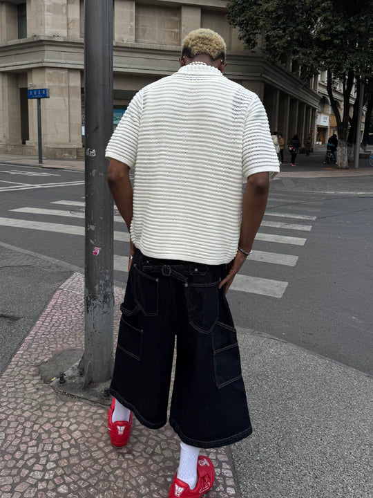 STEEPC Jacquard Short Sleeve Knit Shirt | Face 3 Face