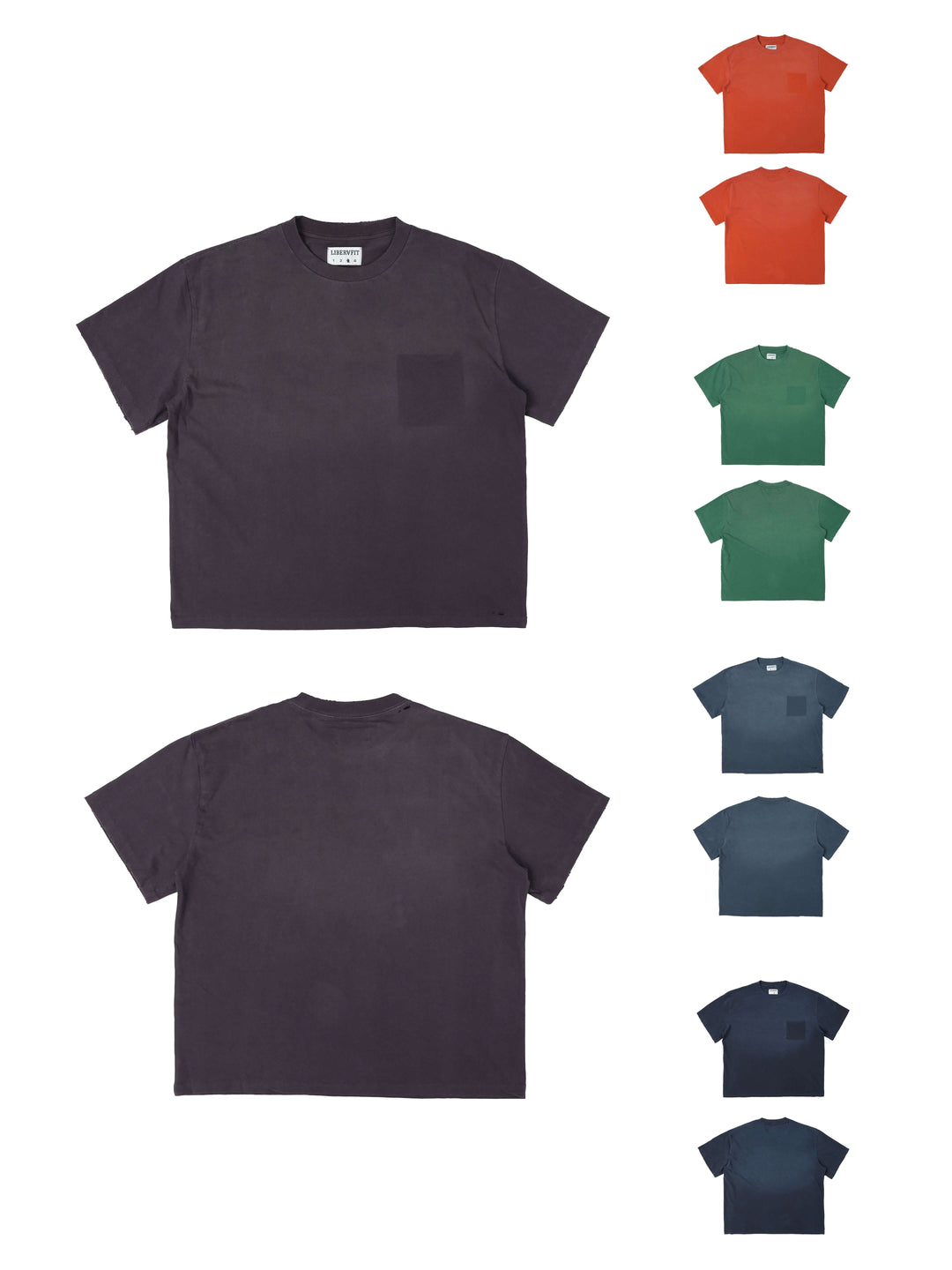 LIBERAFIT Vintage Washed Distressed Basic Short Sleeve Tee