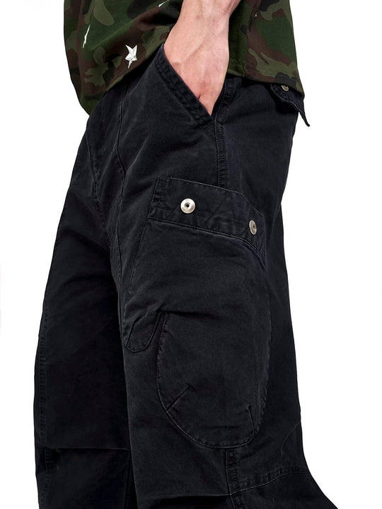 F3F Select Black Utility Baggy Cargo Pants | Face 3 Face