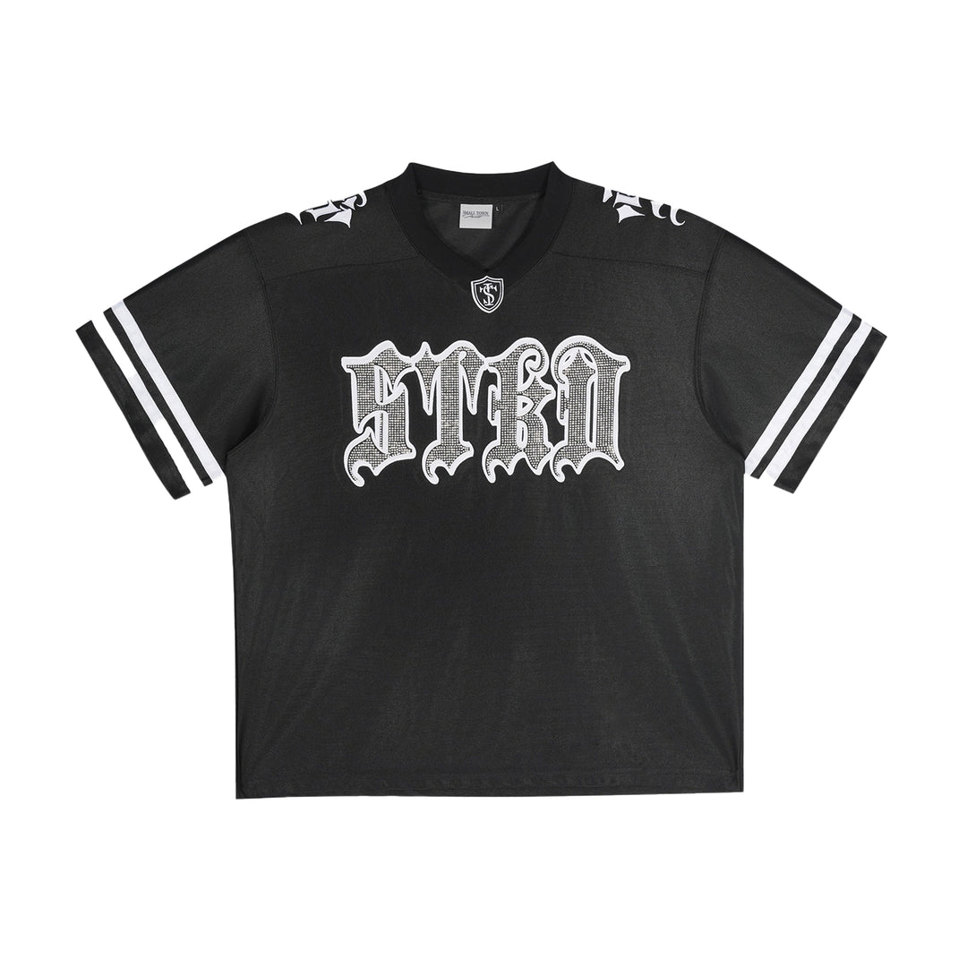 Small Town Kid Rhinestone Embroidered Hockey Jersey | Face 3 Face