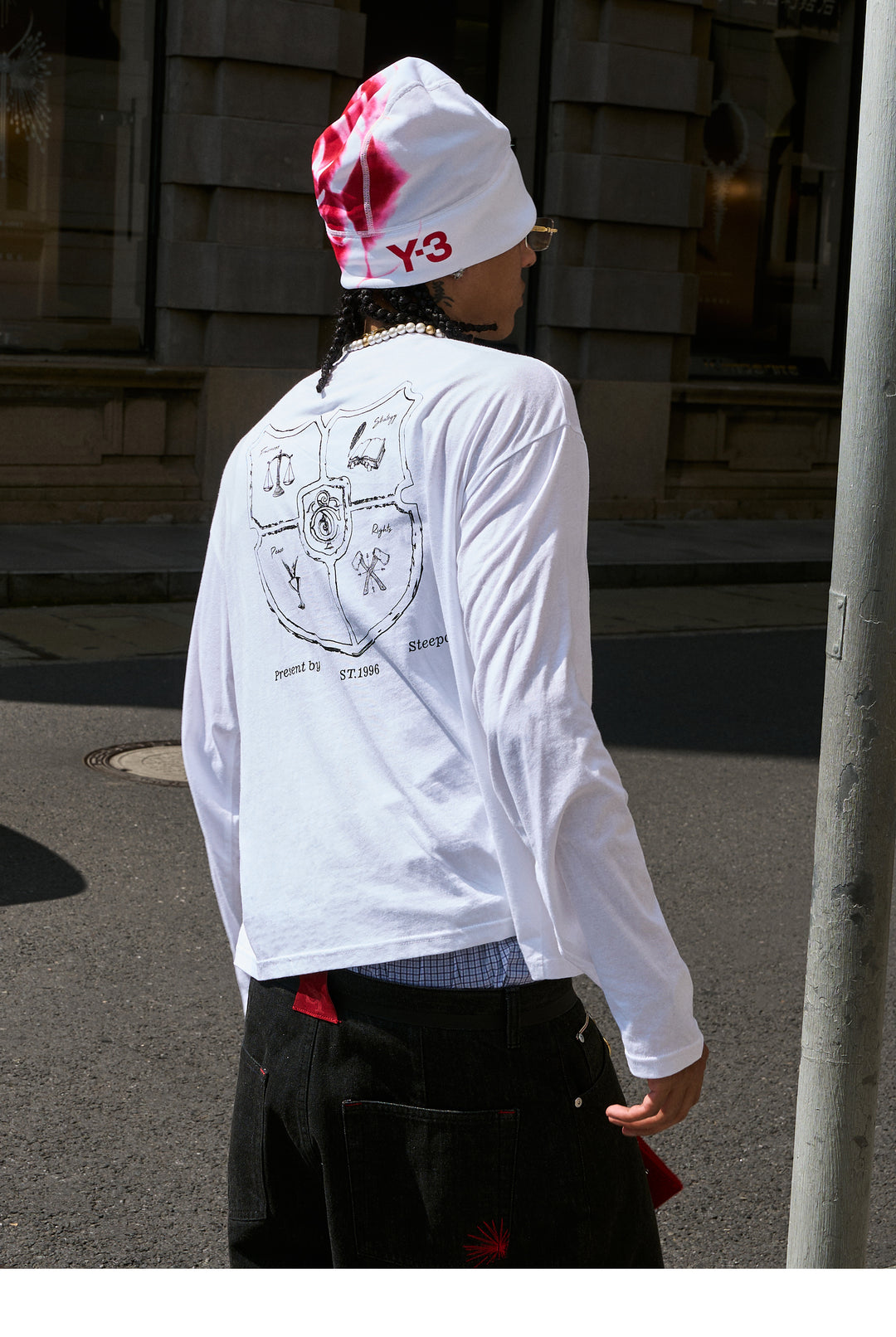 STEEPC Structured Print Double Breasted Long Sleeve Tee | Face 3 Face