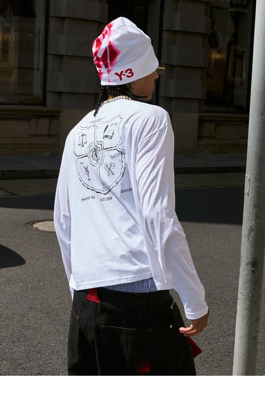 STEEPC Structured Print Double Breasted Long Sleeve Tee | Face 3 Face