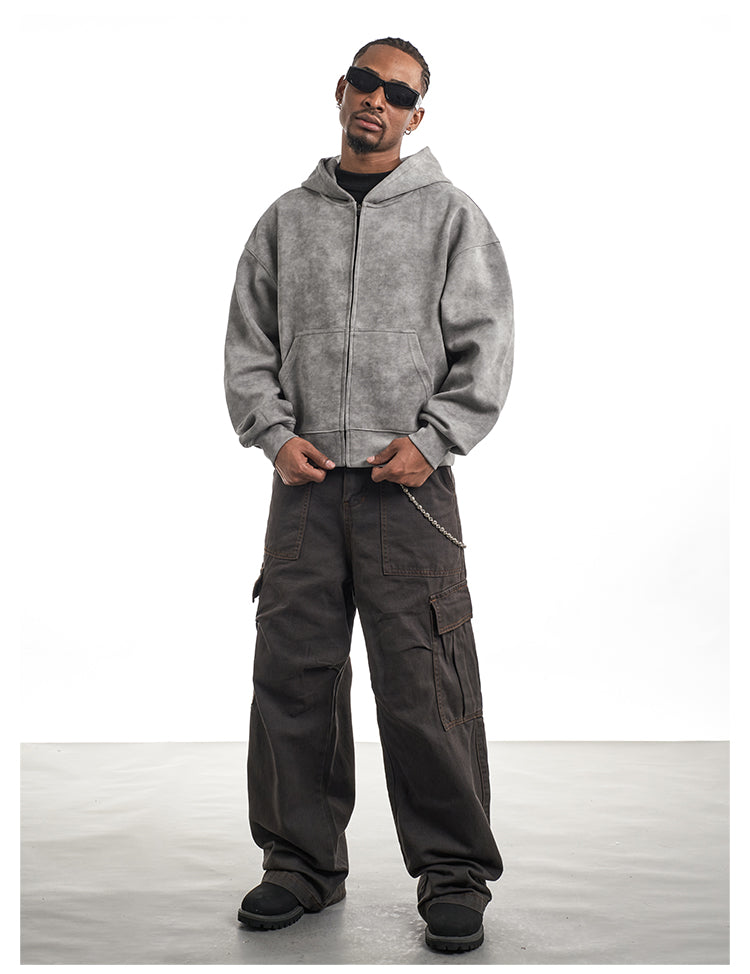 F3F Select Wasteland Distressed Zip Up Hoodie | Face 3 Face