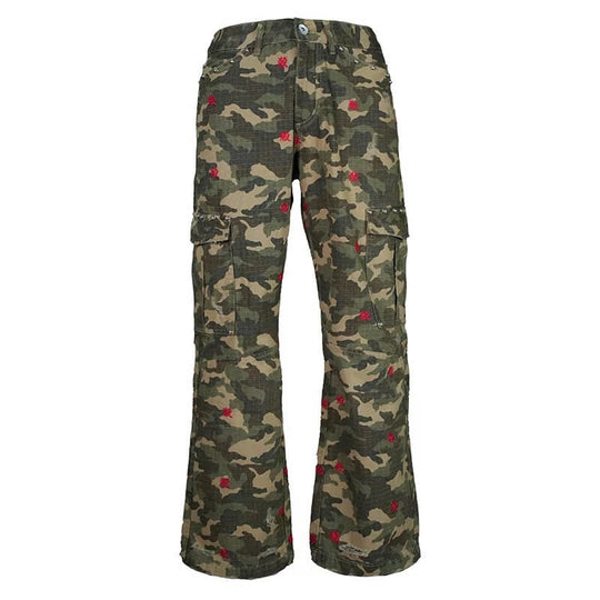TGFCLUB Kill Fully Embroidered Studded Camouflage Cargo Pants | Face 3 Face