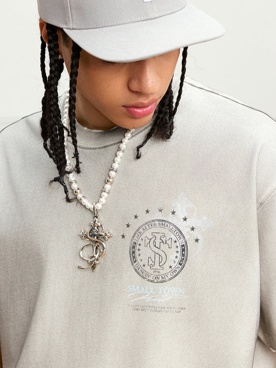 Small Town Kid Dirty Washed Star Cross Tee | Face 3 Face