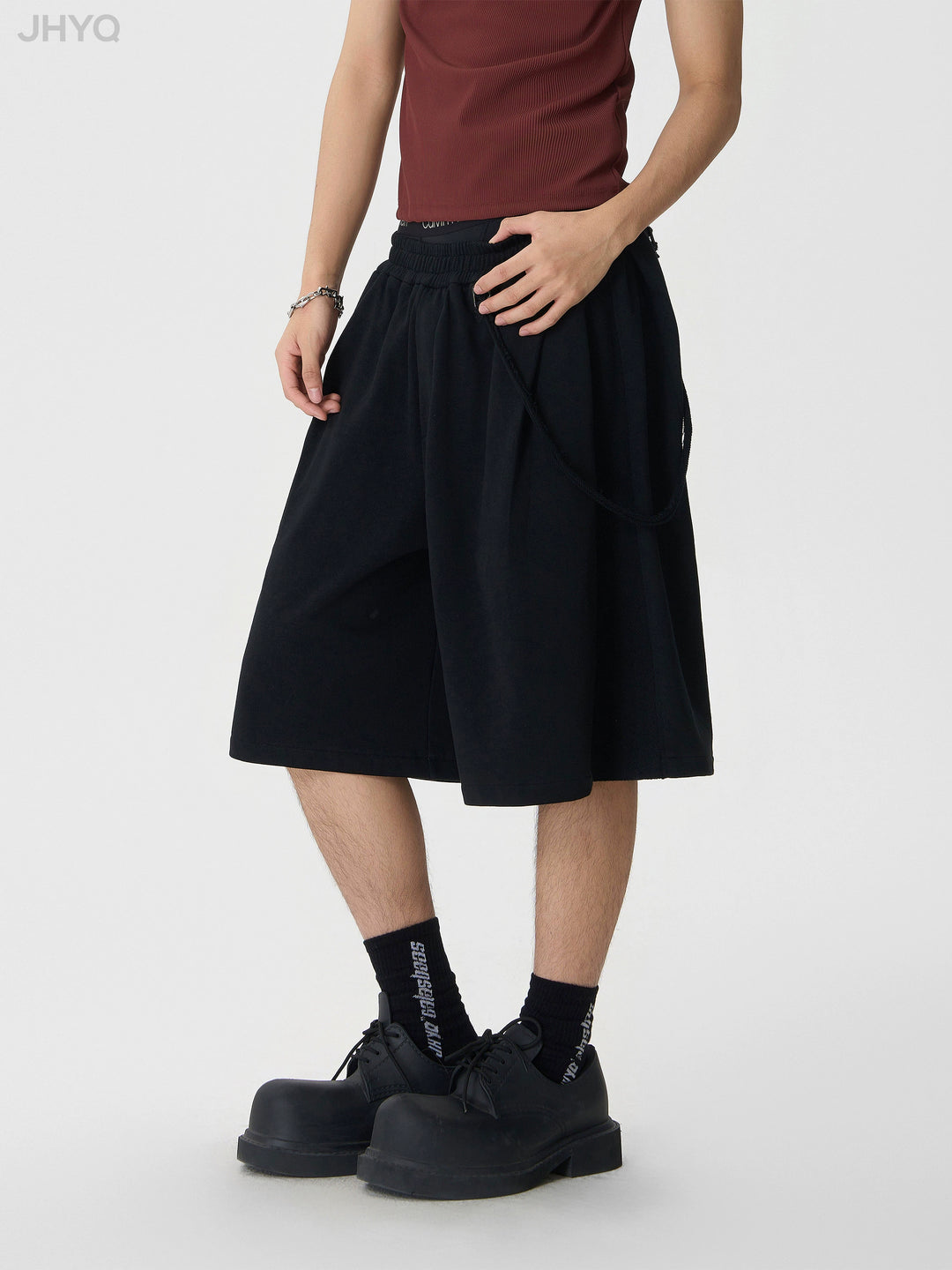 JHYQ Heavyweight Flutter Belt Baggy Sweat Shorts