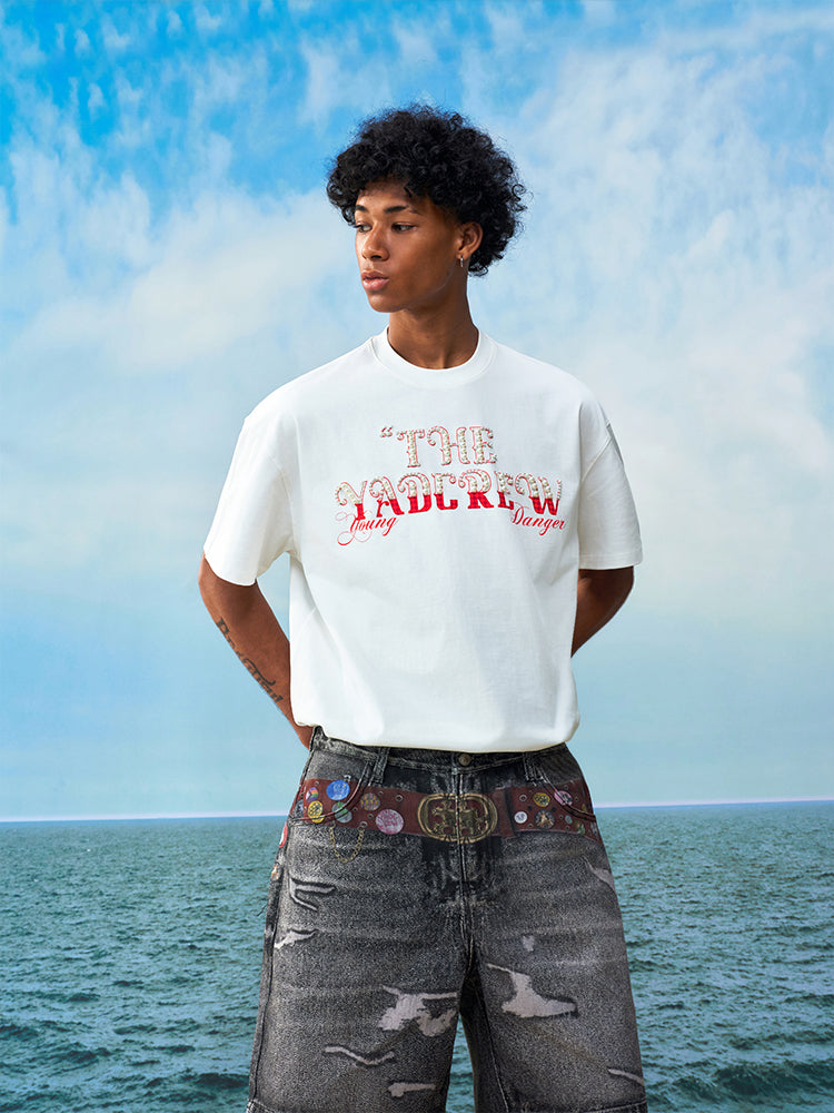 YADcrew Checkerboard Patchwork Pearl Logo Tee | Face 3 Face