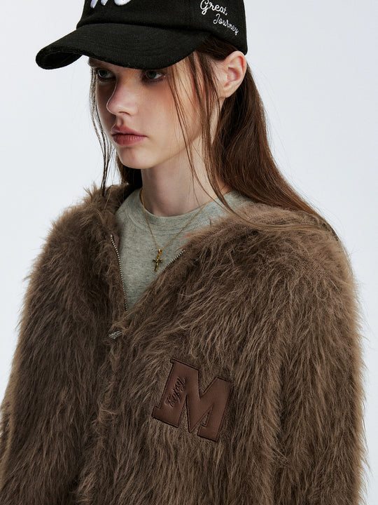 MEDM Mohair Hooded Zip Up Jacket | Face 3 Face