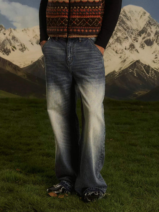 S45 Ethnic Trim Back Pocket Washed Jeans | Face 3 Face